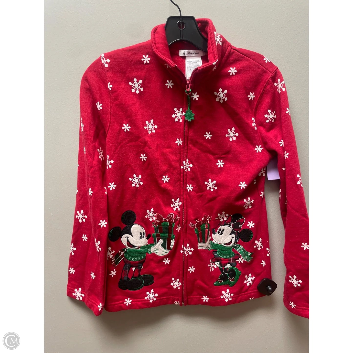 Sweatshirt Hoodie By Walt Disney In Red & White, Size: Xs