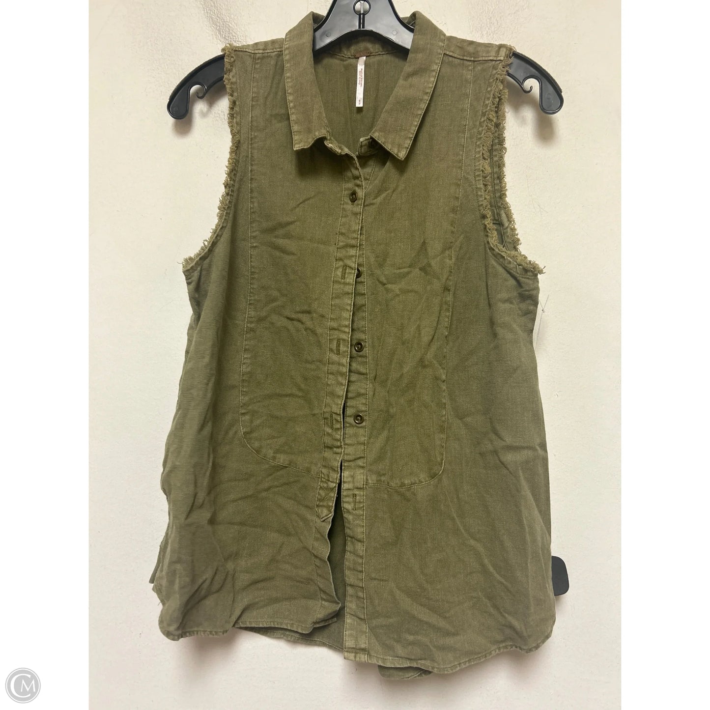 Top Sleeveless By Free People In Green Denim, Size: S