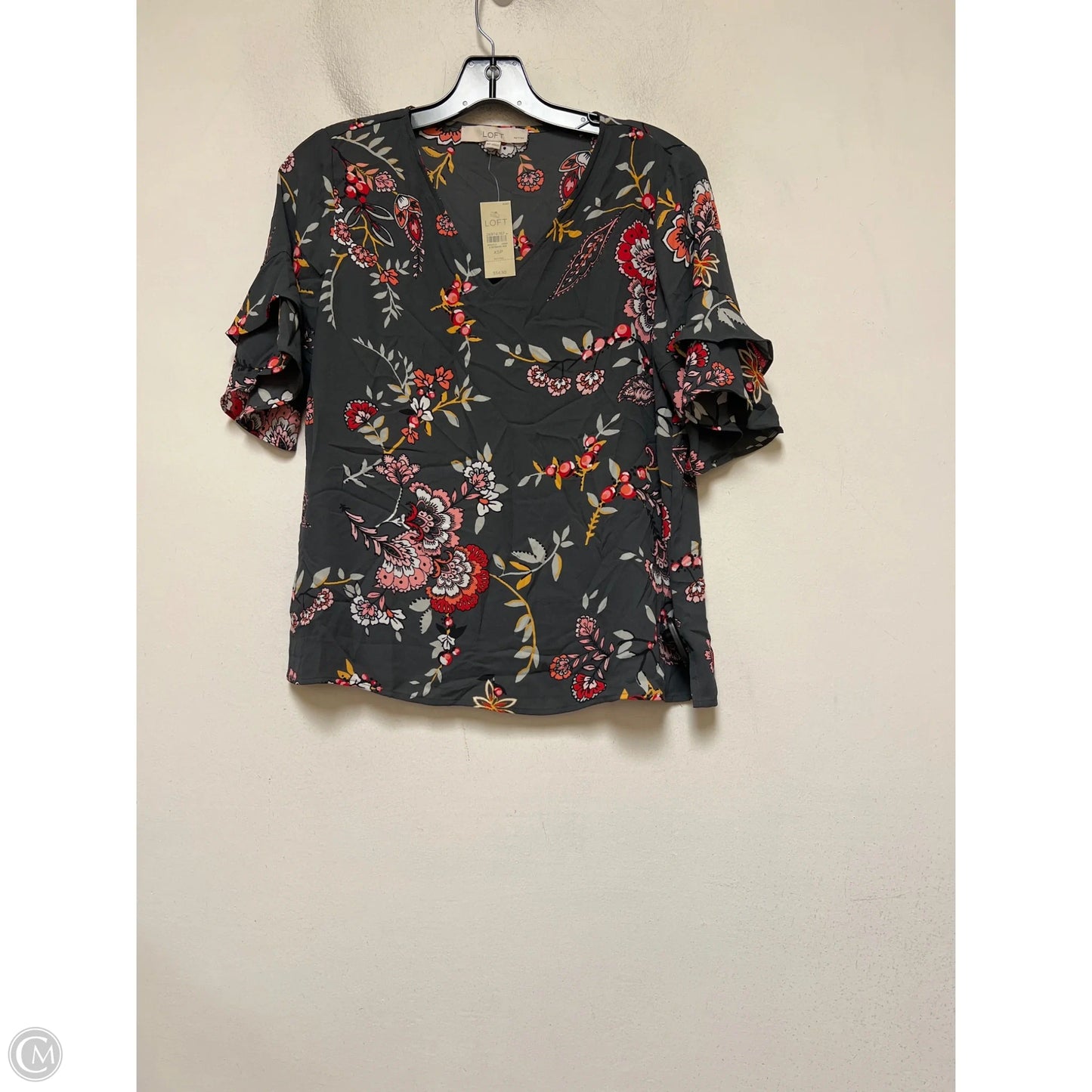 Top Short Sleeve By Loft In Multi-colored, Size: Xsp