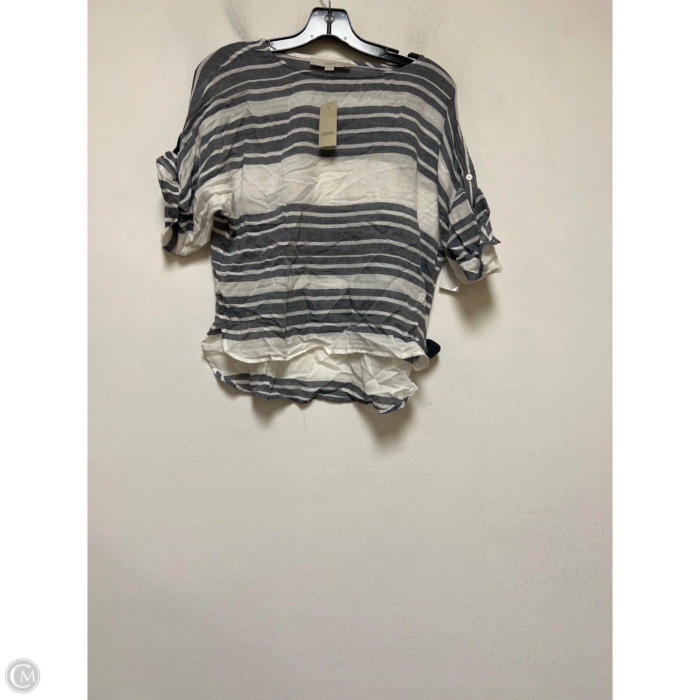 Top Short Sleeve By Loft In Striped Pattern, Size: Xxsp