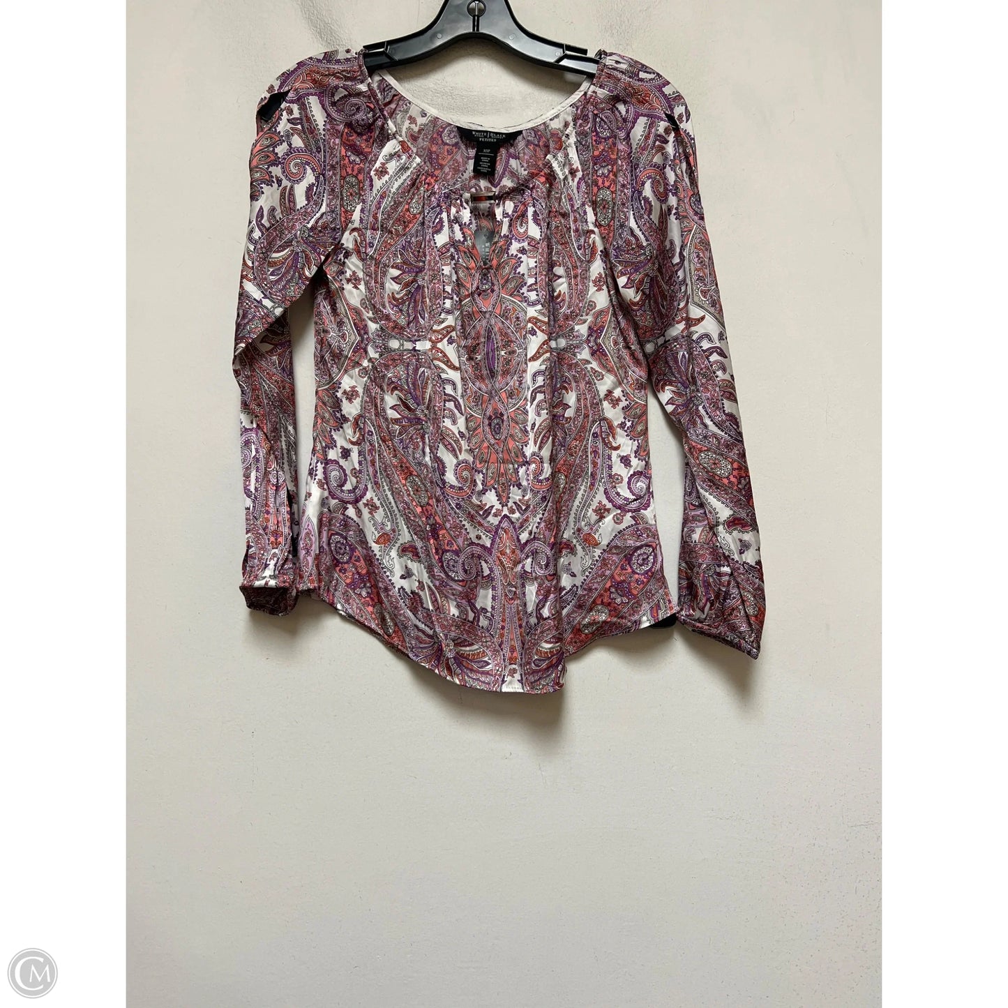 Top Long Sleeve By White House Black Market In Pink & Purple, Size: Xsp
