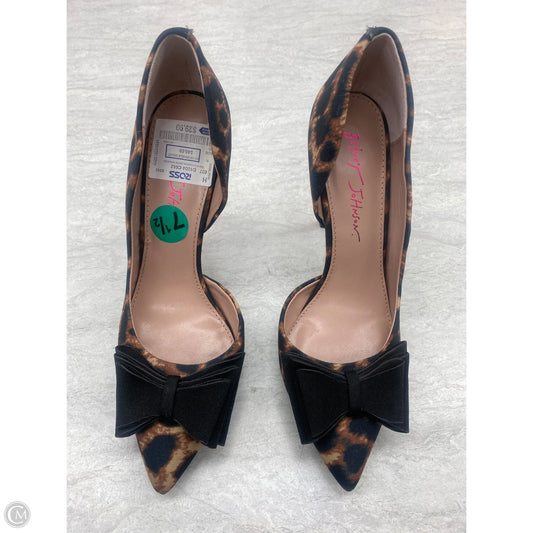 Shoes Heels Stiletto By Betsey Johnson In Animal Print, Size: 7.5