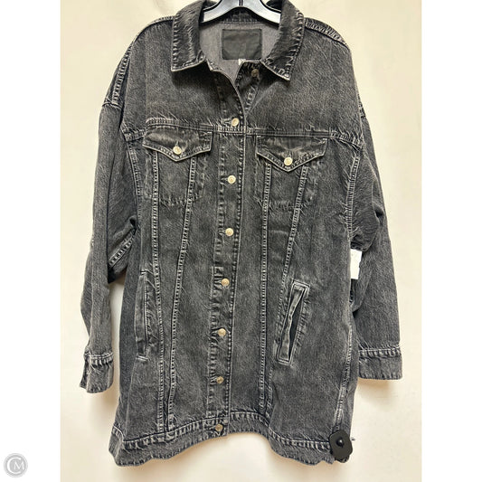 Jacket Denim By American Eagle In Black Denim, Size: Xl