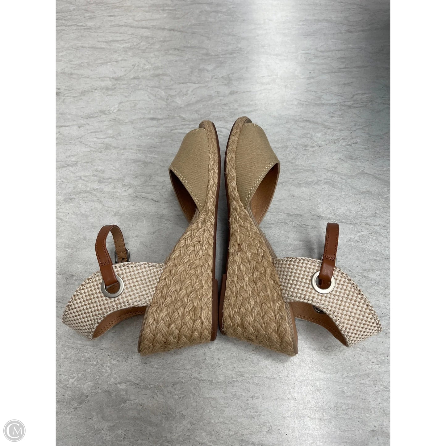 Sandals Heels Wedge By Lucky Brand In Tan, Size: 7.5