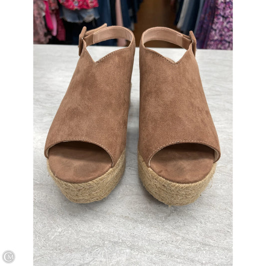 Sandals Heels Platform By Clothes Mentor In Brown, Size: 7