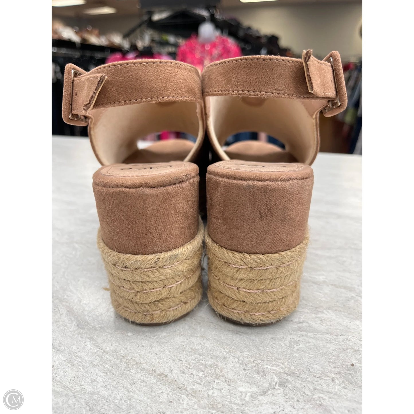 Sandals Heels Platform By Clothes Mentor In Brown, Size: 7