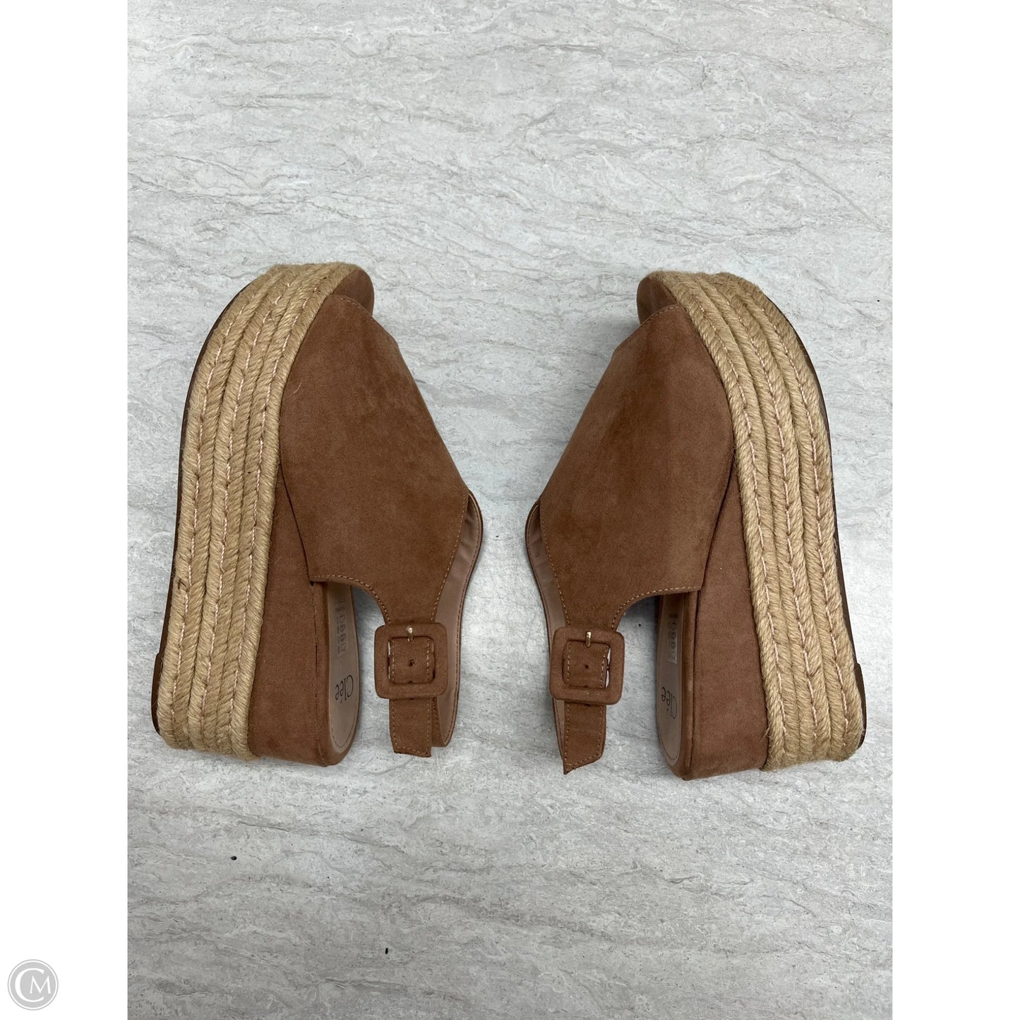 Sandals Heels Platform By Clothes Mentor In Brown, Size: 7