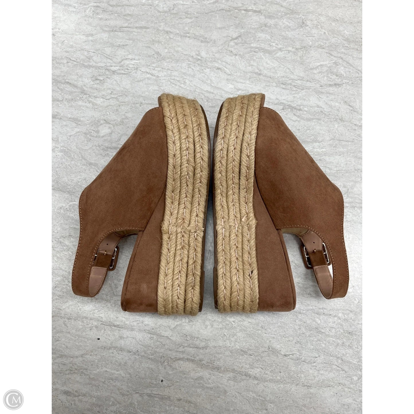 Sandals Heels Platform By Clothes Mentor In Brown, Size: 7
