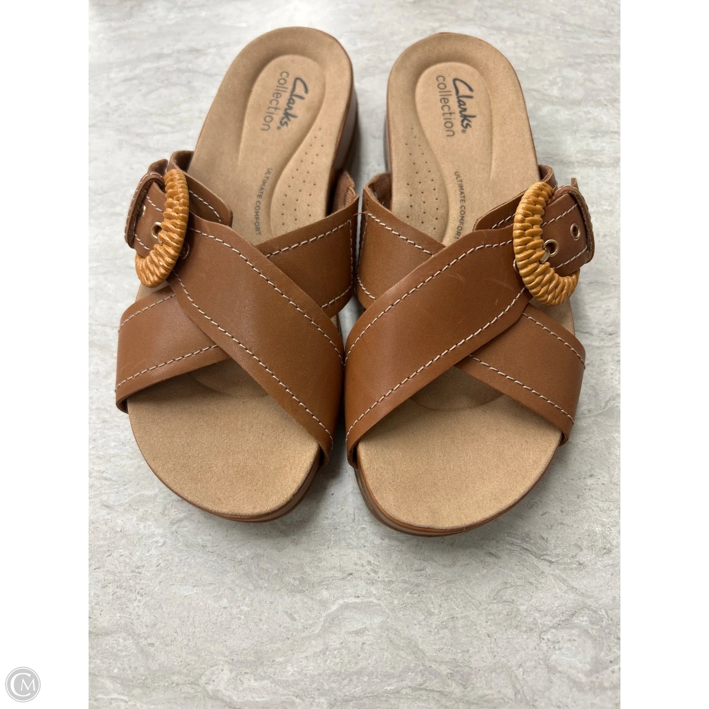 Sandals Flats By Clarks In Brown, Size: 7