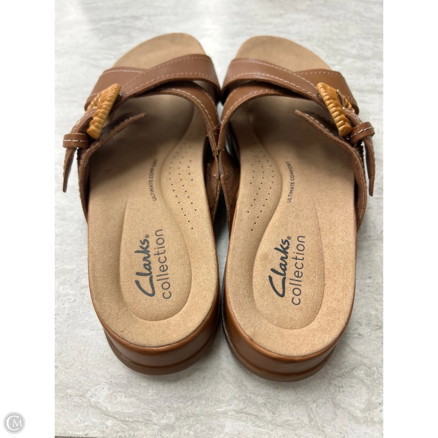 Sandals Flats By Clarks In Brown, Size: 7