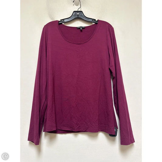 Top Long Sleeve Basic By Eileen Fisher In Purple, Size: L