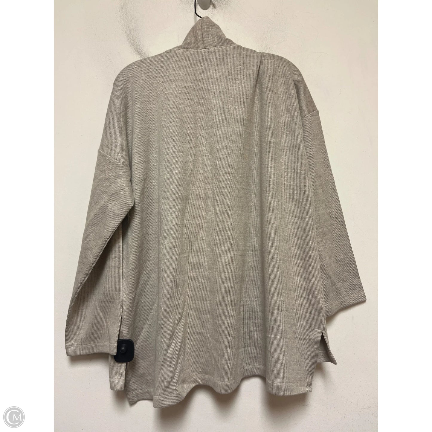 Sweater Cardigan By Eileen Fisher In Taupe, Size: L