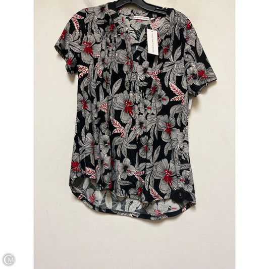Top Short Sleeve By Notations In Black & Red, Size: M