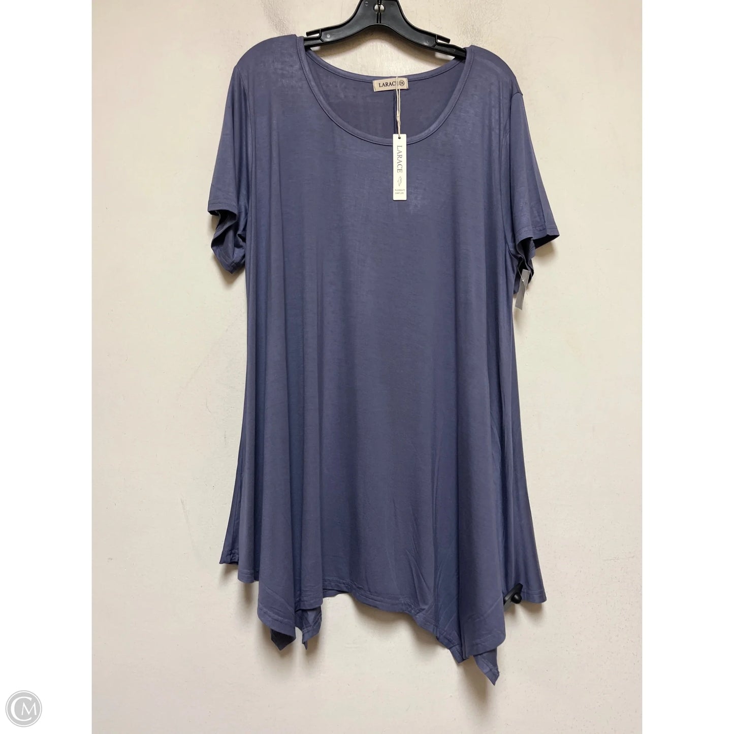 Top Short Sleeve Basic By Clothes Mentor In Blue, Size: 3x