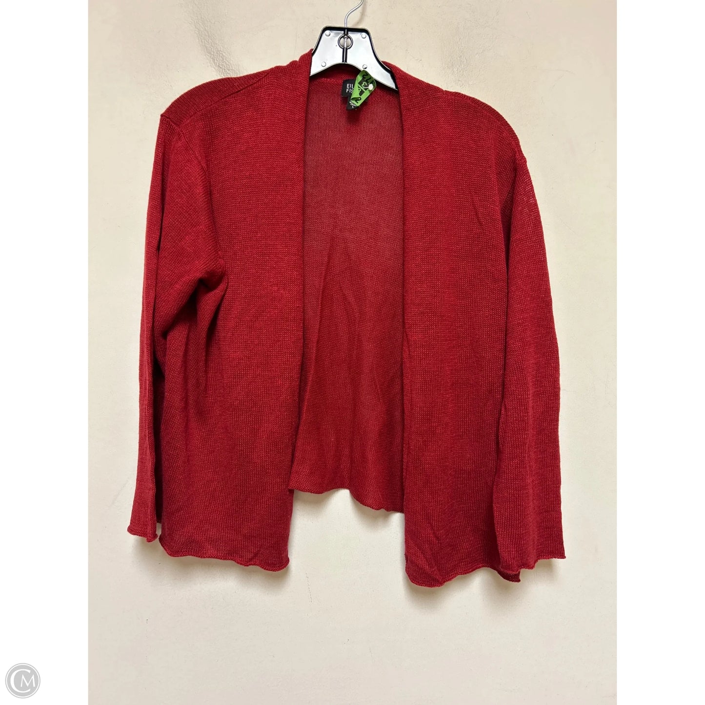 Sweater Cardigan By Eileen Fisher In Red, Size: L