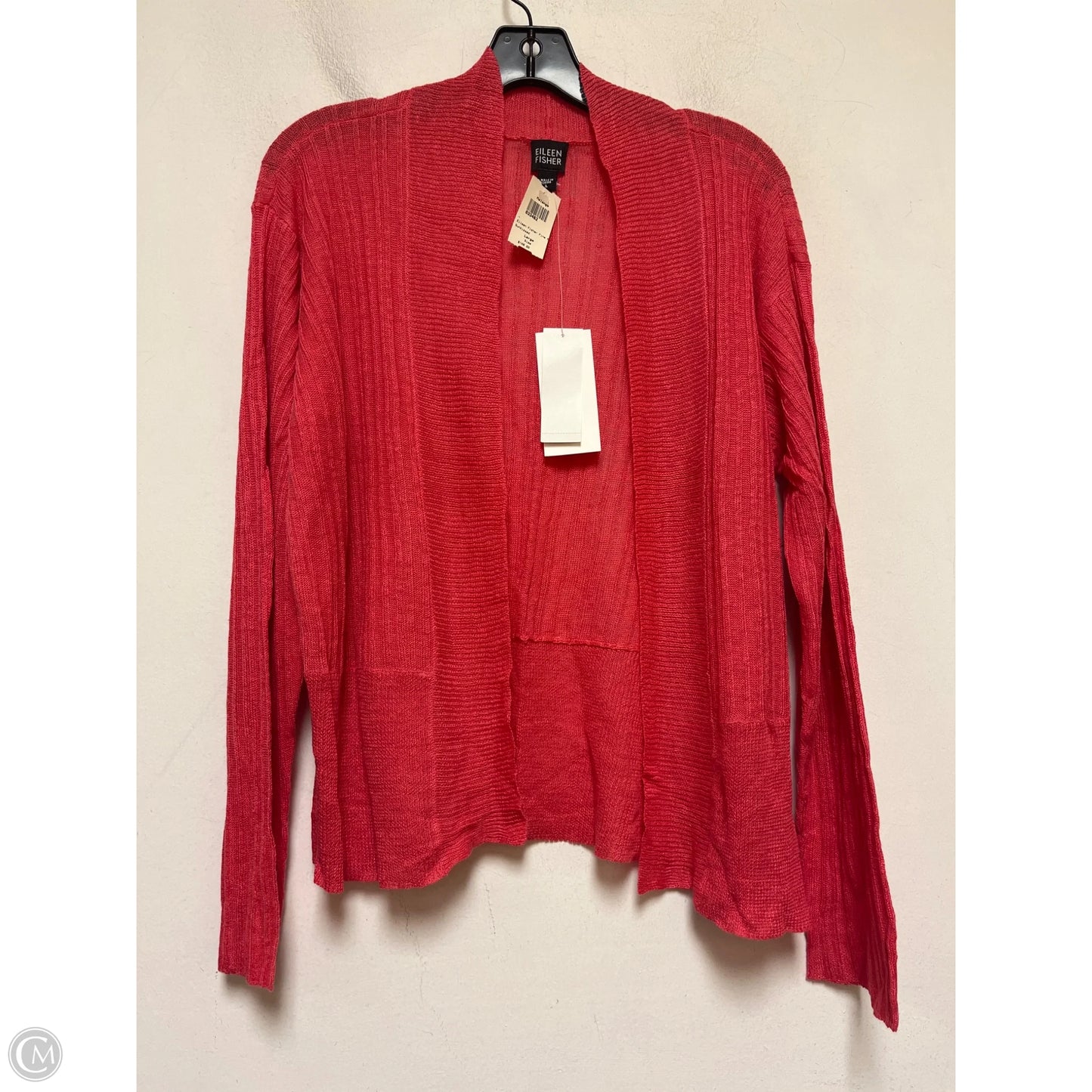 Sweater Cardigan By Eileen Fisher In Coral, Size: L