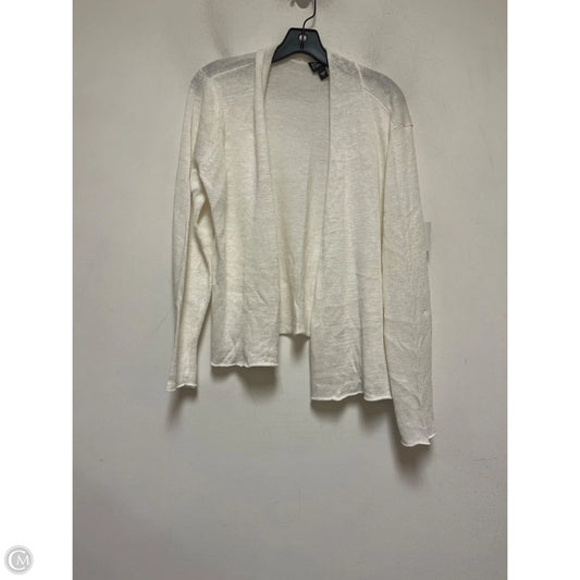 Sweater Cardigan By Eileen Fisher In White, Size: L