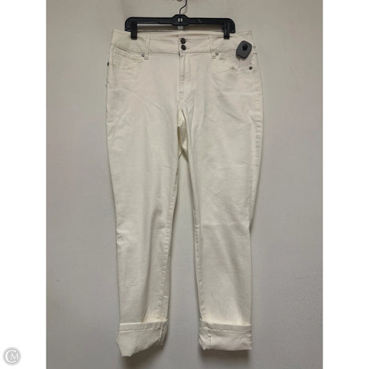 Jeans Skinny By Cabi In White Denim, Size: 14