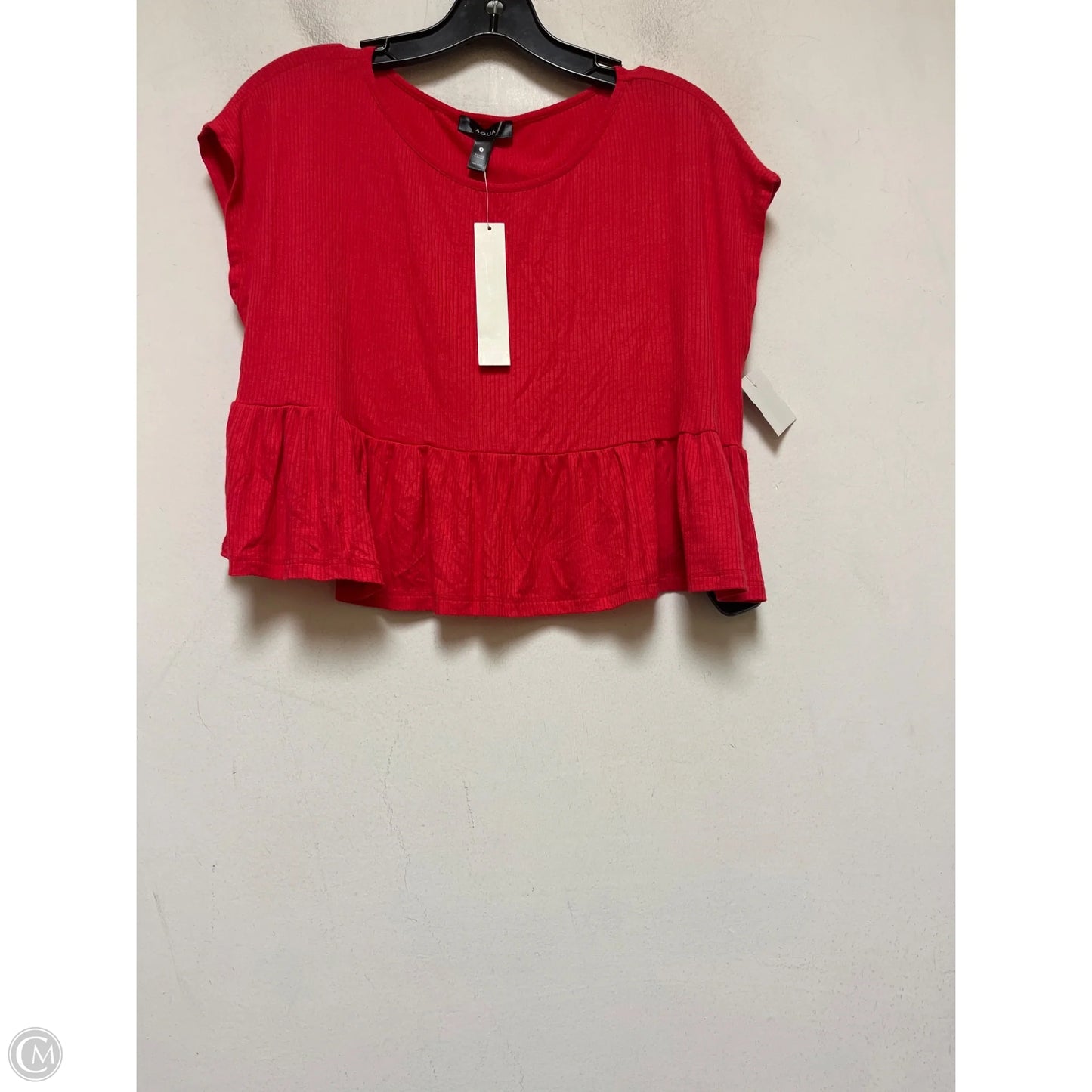 Top Short Sleeve By Aqua In Red, Size: S