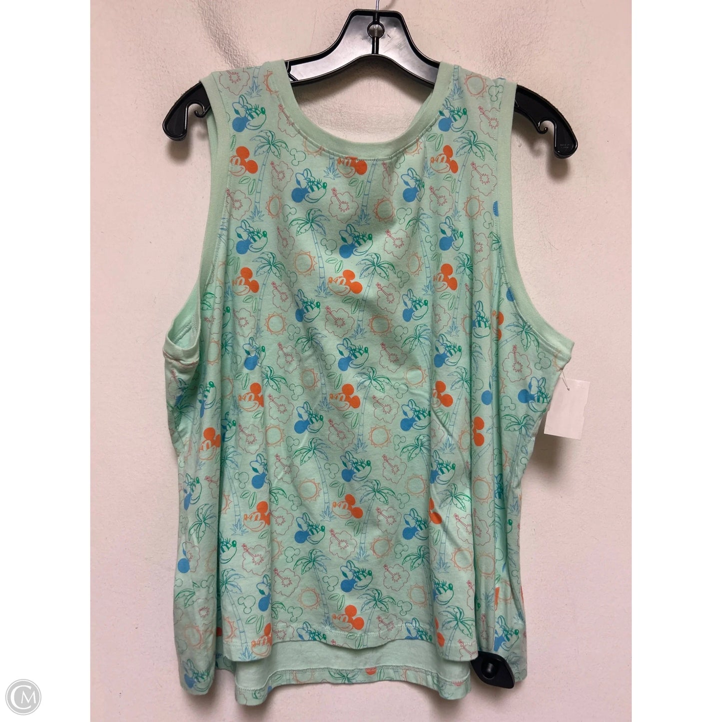 Tank Top By Walt Disney In Teal, Size: 1x
