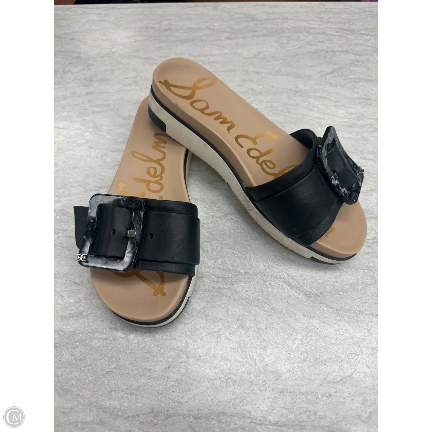 Sandals Flats By Sam Edelman In Black & Tan, Size: 6.5