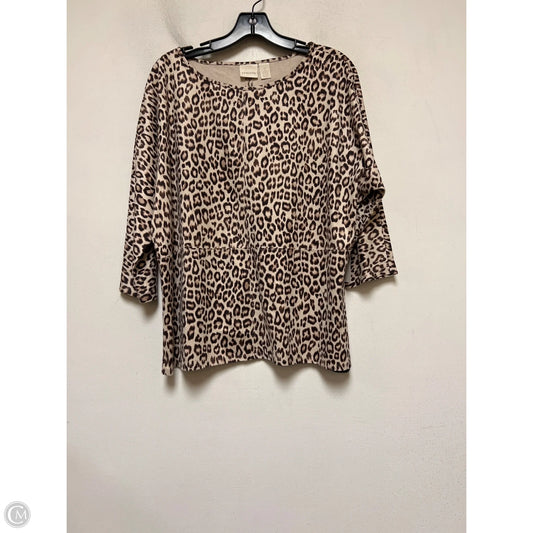 Top Short Sleeve By Chicos In Animal Print, Size: M