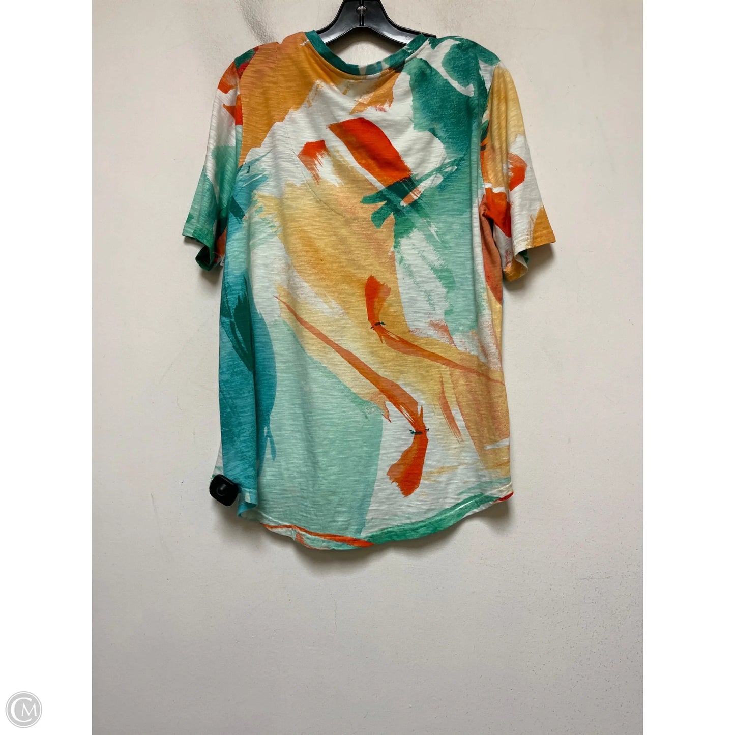 Top Short Sleeve By Chicos In Multi-colored, Size: L