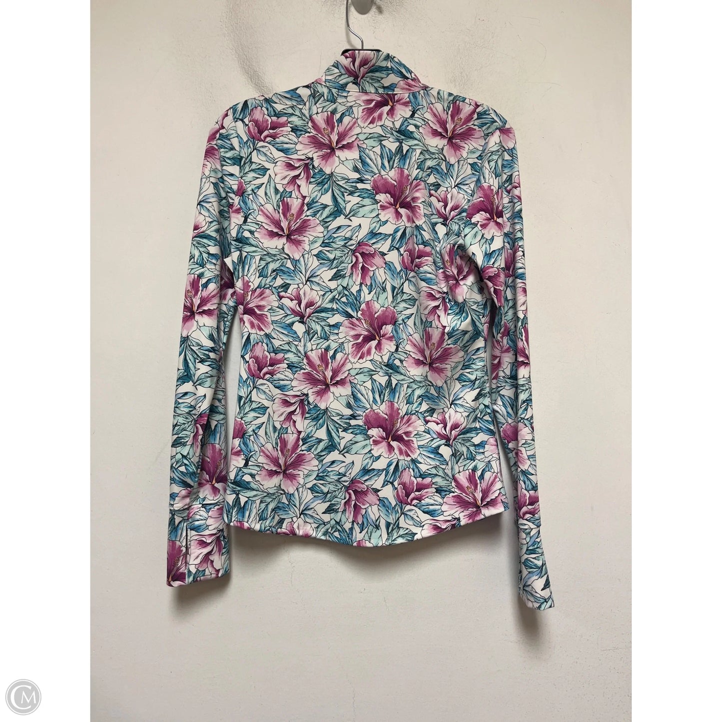 Athletic Top Long Sleeve Collar By Tommy Bahama In Floral Print, Size: S