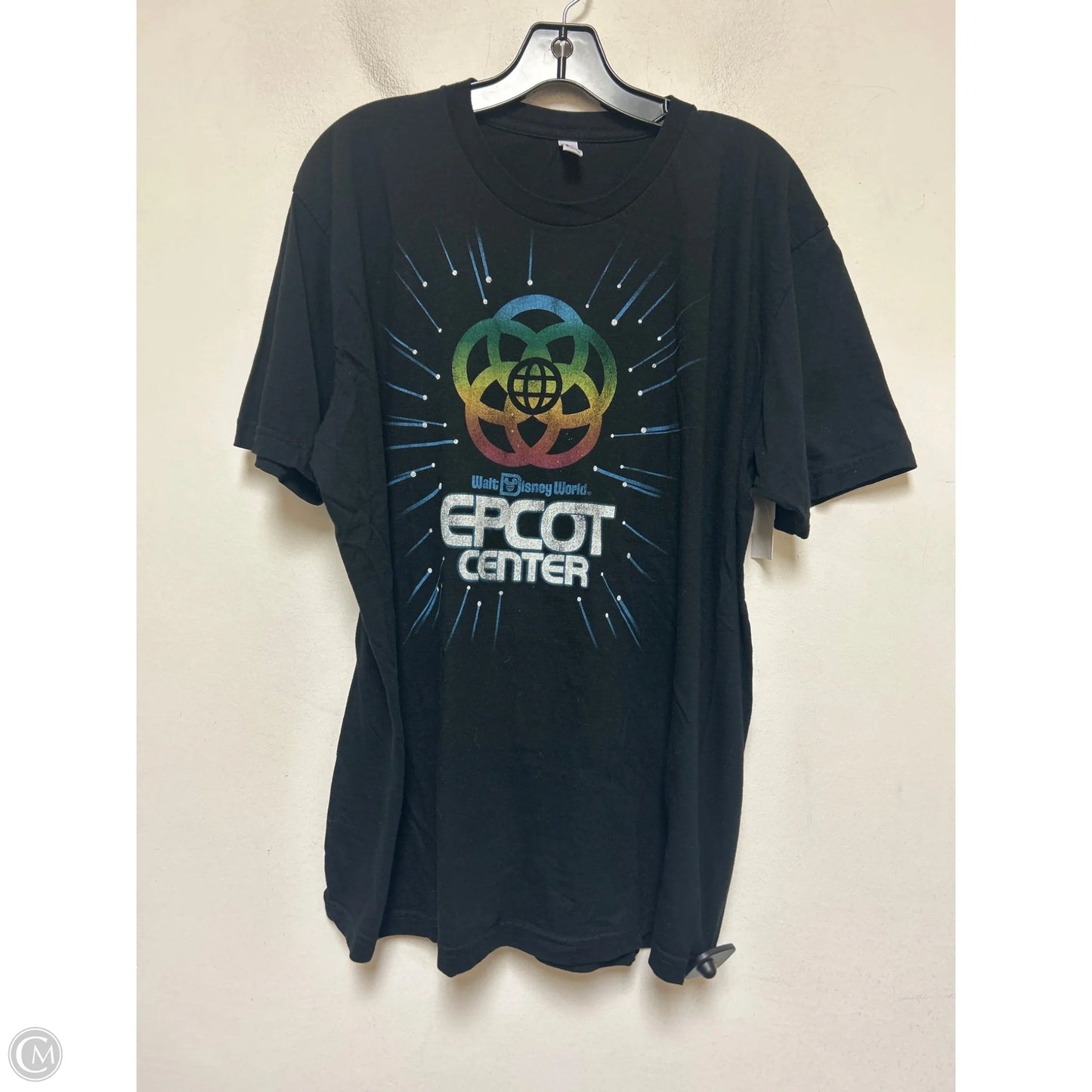 Top Short Sleeve Basic By American Apparel In Rainbow Print, Size: Xl