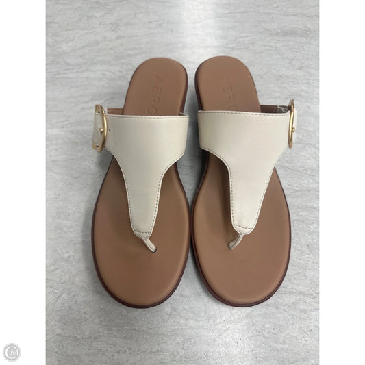 Sandals Heels Wedge By Aerosoles In Cream & Tan, Size: 7.5