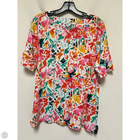 Top Short Sleeve Basic By Chicos In Multi-colored, Size: L