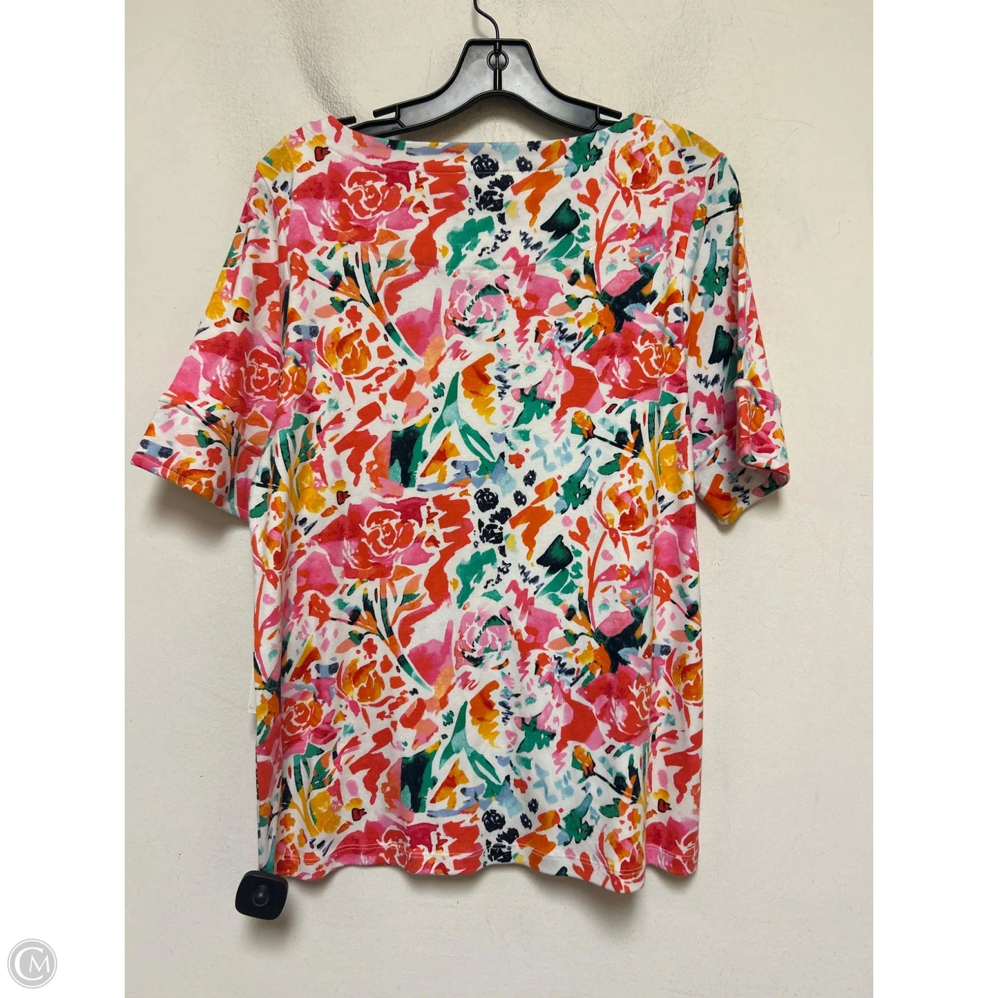 Top Short Sleeve Basic By Chicos In Multi-colored, Size: L