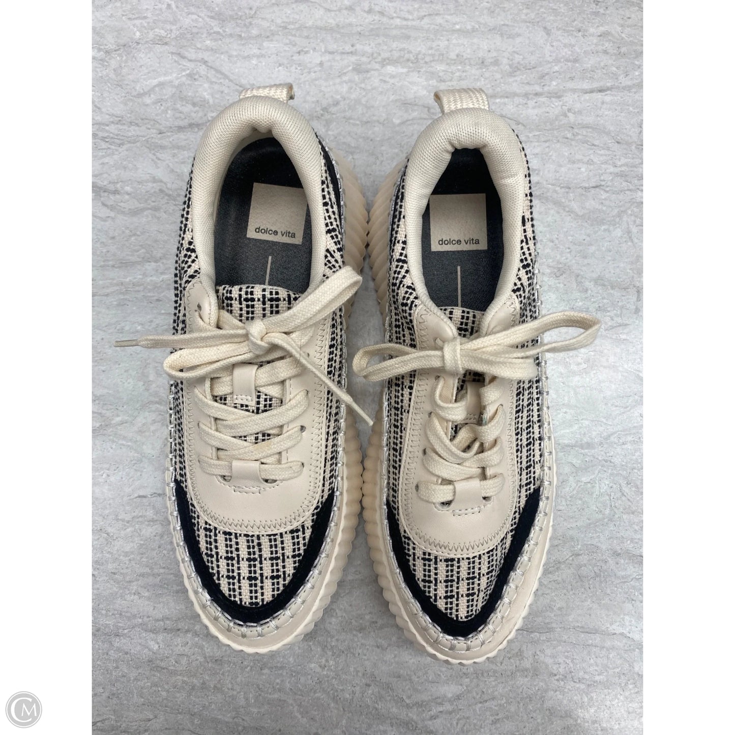 Shoes Sneakers By Dolce Vita In Black & Cream, Size: 7.5
