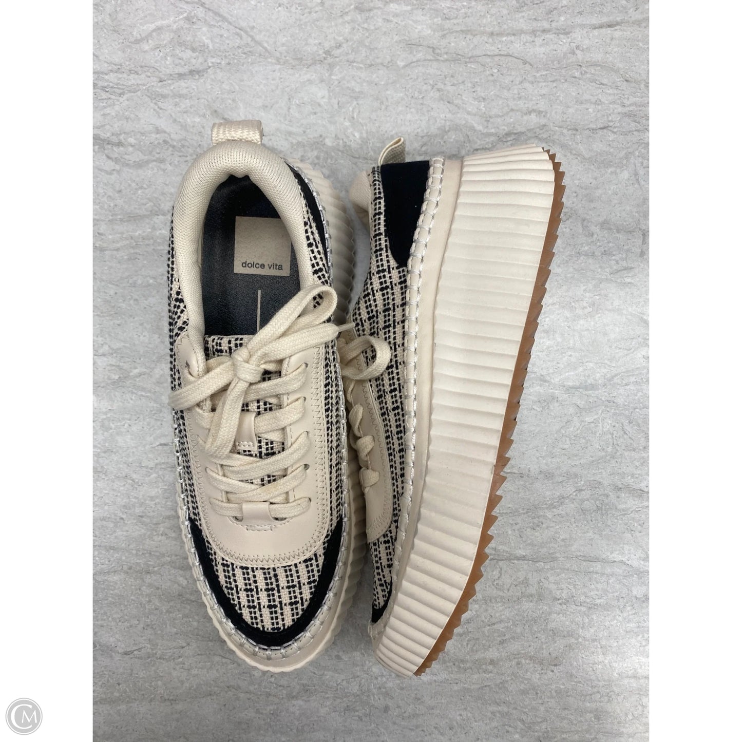 Shoes Sneakers By Dolce Vita In Black & Cream, Size: 7.5