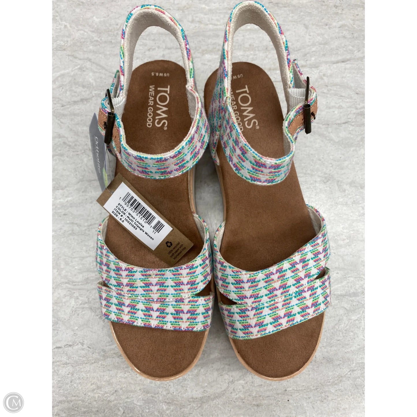 Sandals Heels Wedge By Toms In Multi-colored, Size: 6.5