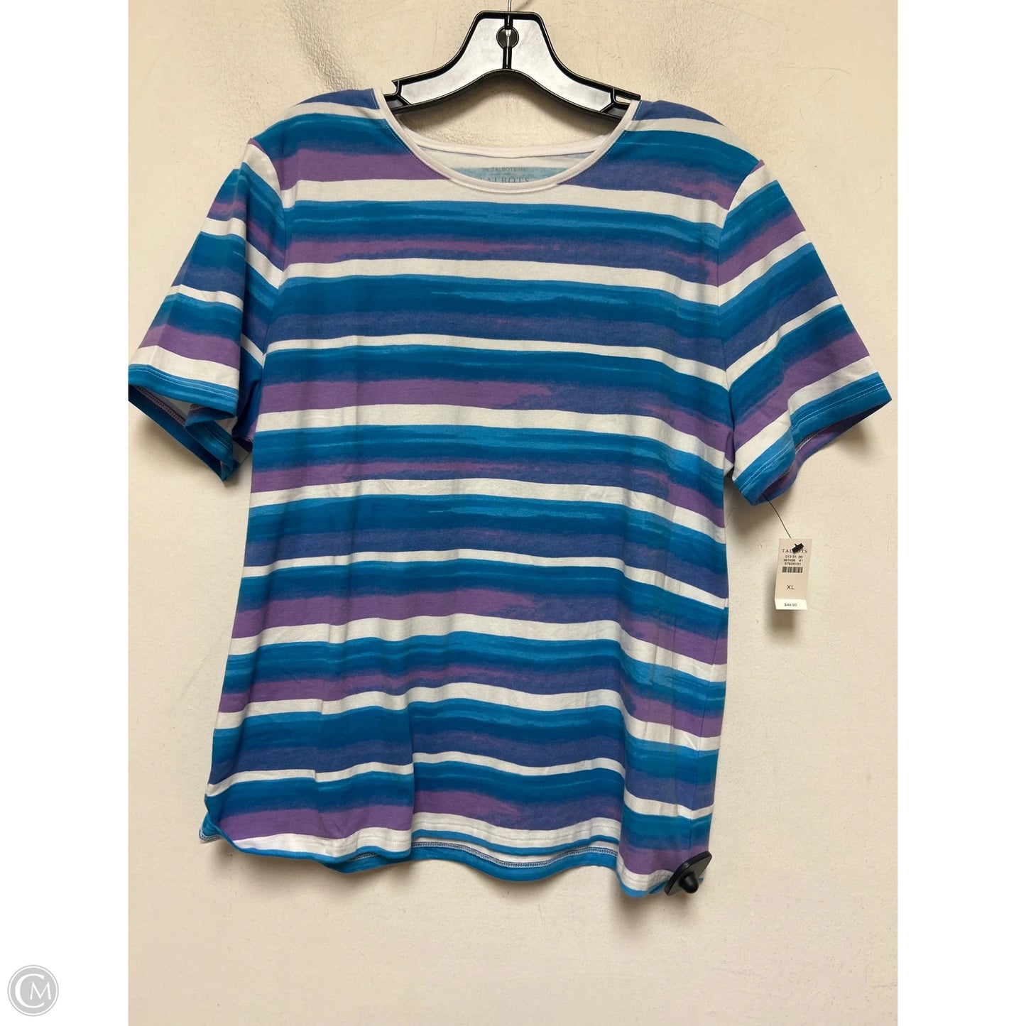 Top Short Sleeve Basic By Talbots In Blue & Purple, Size: Xl