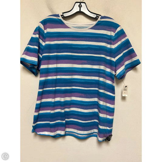 Top Short Sleeve Basic By Talbots In Blue & Purple, Size: Xl