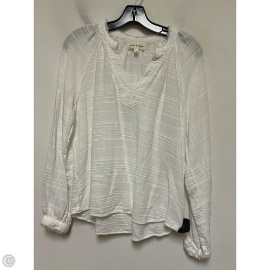 Top Long Sleeve By Cloth & Stone In White, Size: M