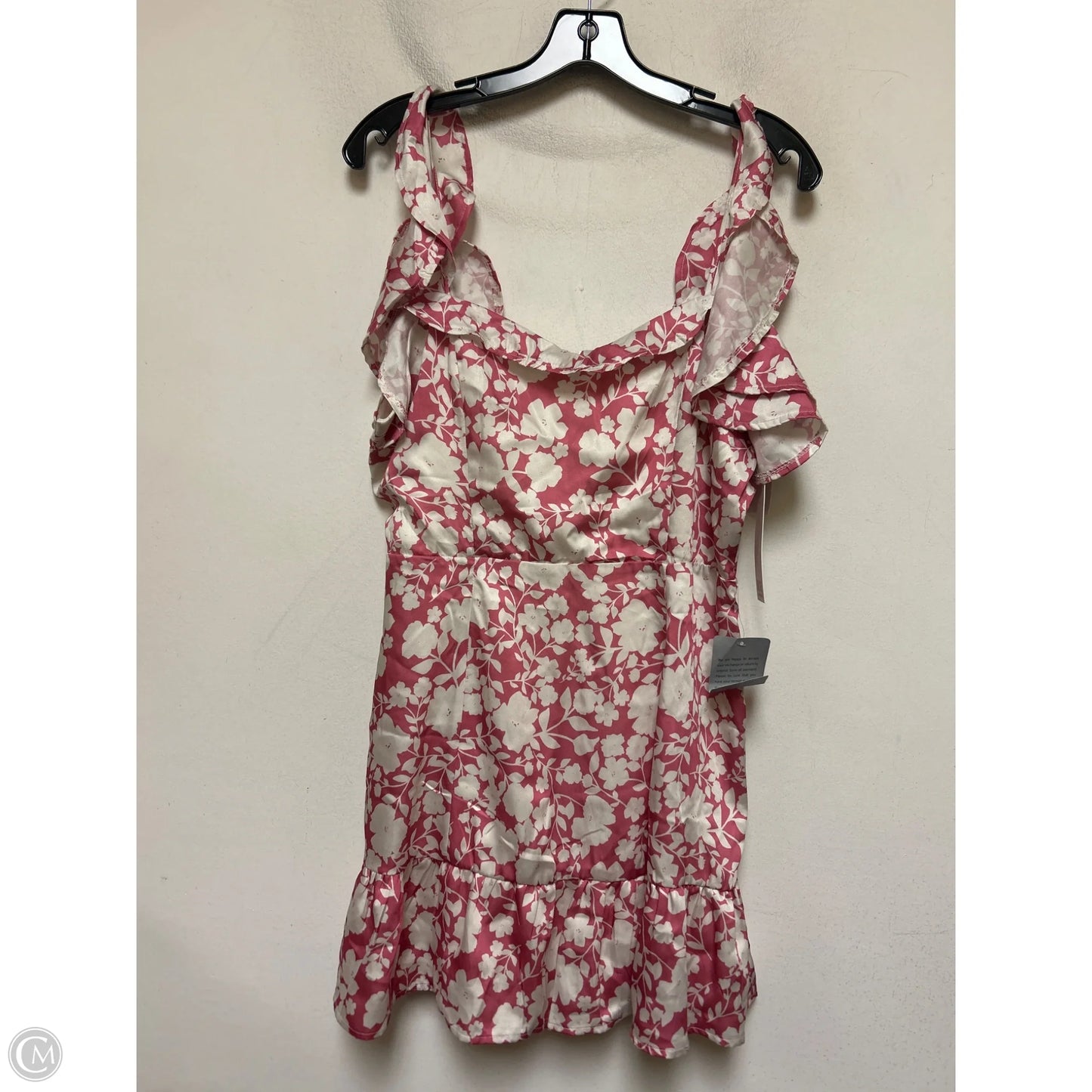 Dress Casual Short By Clothes Mentor In Pink & White, Size: Xl