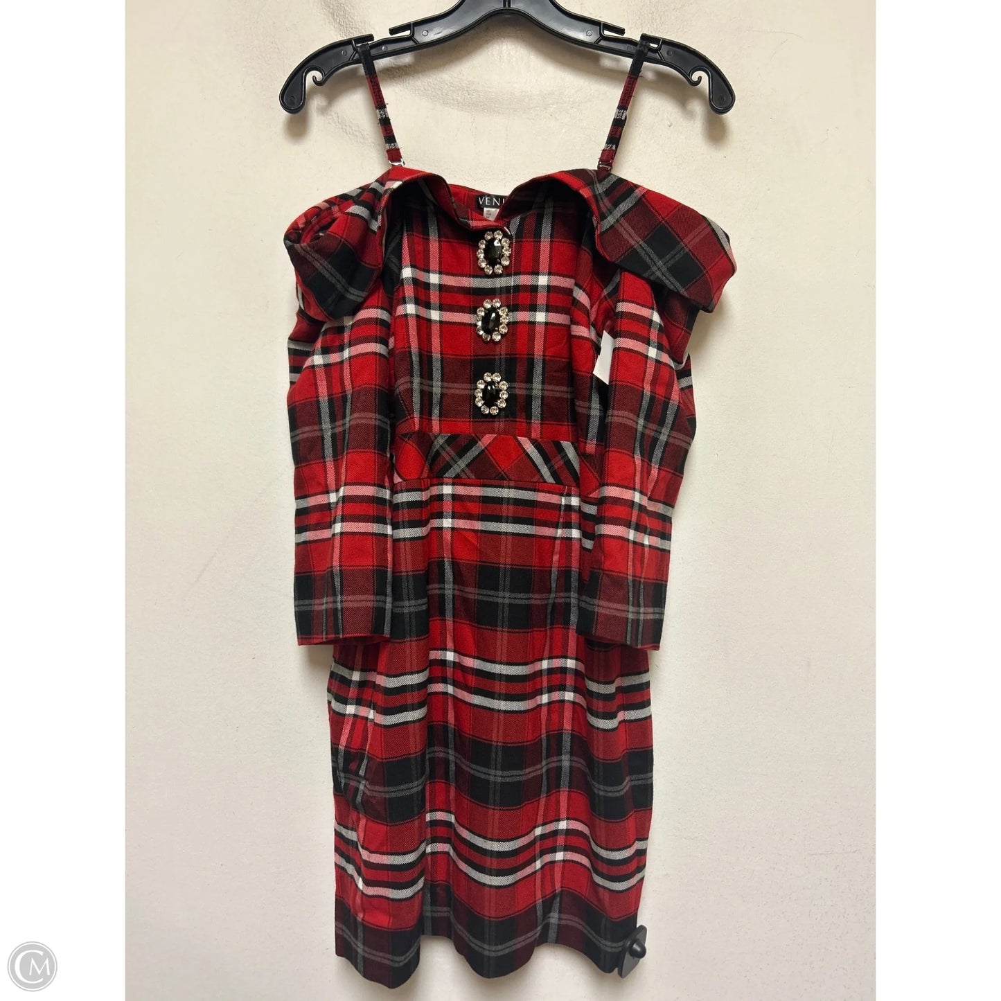 Dress Casual Short By Venus In Plaid Pattern, Size: S