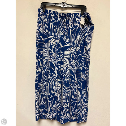 Pants Wide Leg By Stella Parker In Blue & White, Size: 12