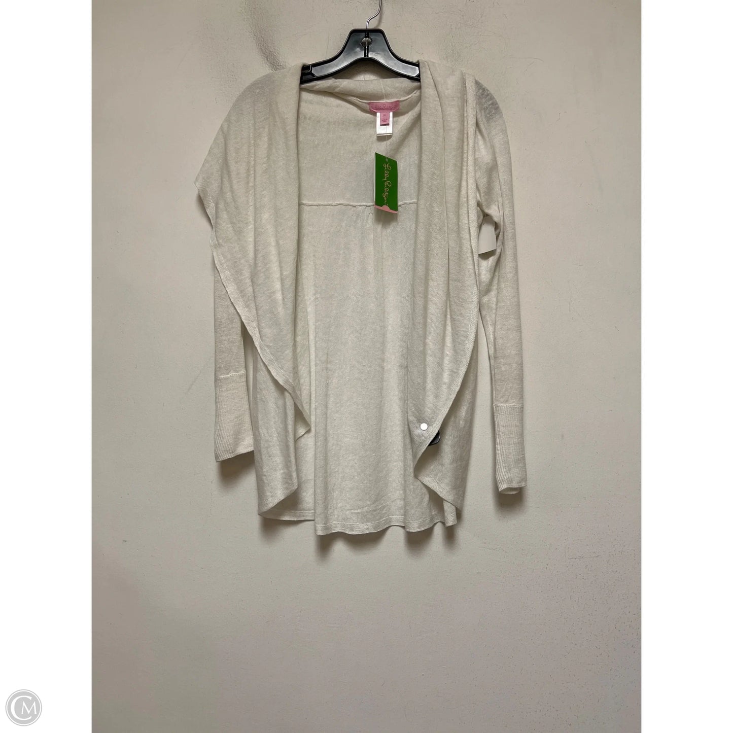 Sweater Cardigan Designer By Lilly Pulitzer In White, Size: M
