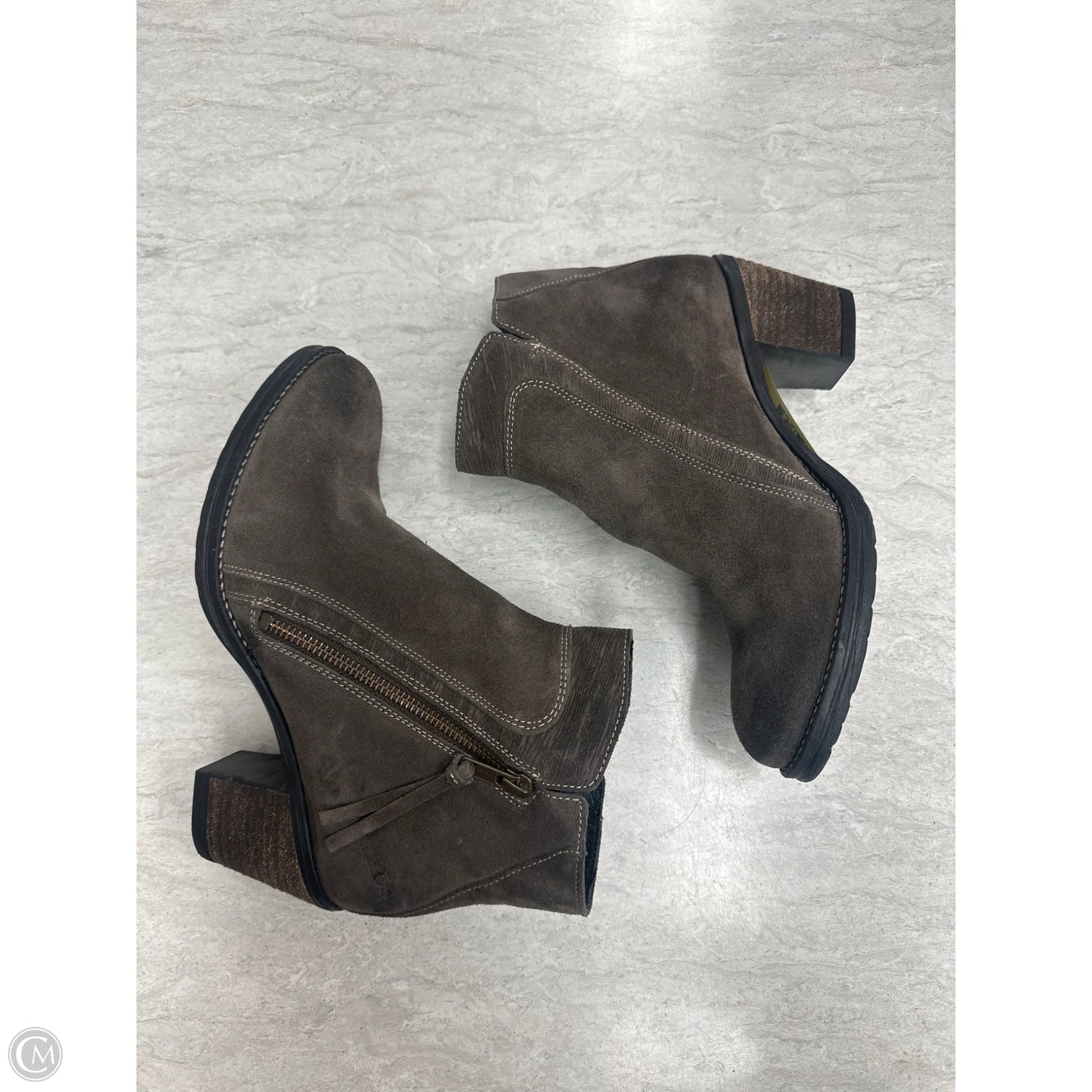 Boots Ankle Heels By Taos In Brown, Size: 9