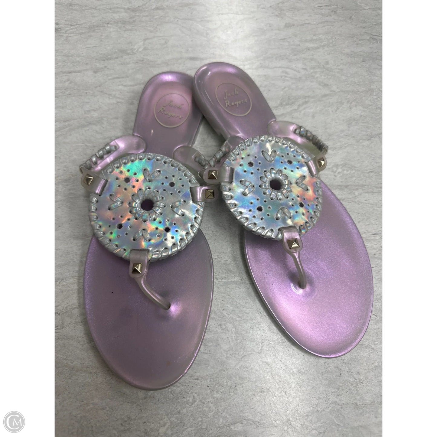 Sandals Flats By Jack Rogers In Silver, Size: 10