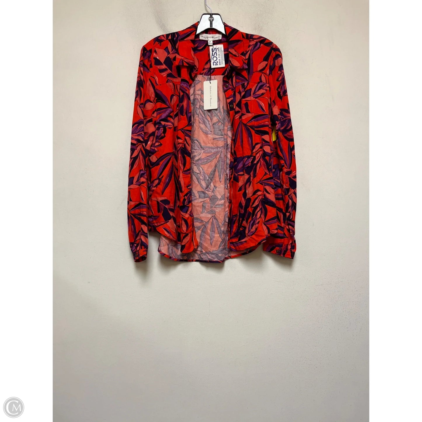 Top Long Sleeve By Chelsea And Theodore In Purple & Red, Size: S