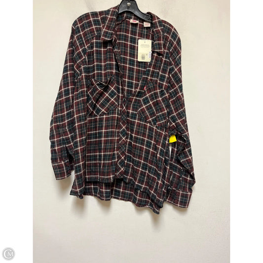 Top Long Sleeve By Levis In Plaid Pattern, Size: Xl