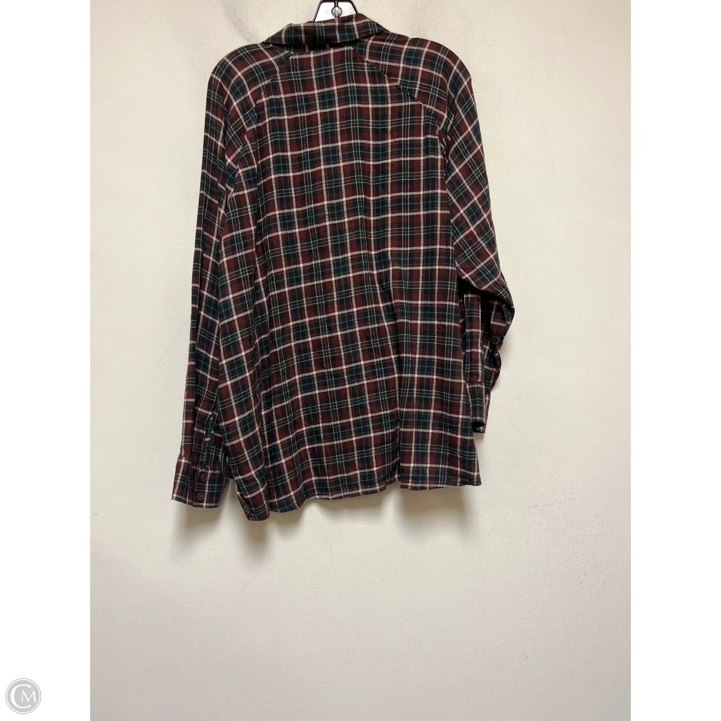 Top Long Sleeve By Levis In Plaid Pattern, Size: Xl
