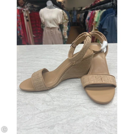 Sandals Heels Wedge By Abercrombie And Fitch In Tan, Size: 8