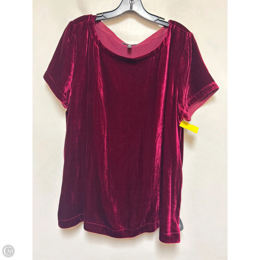 Top Short Sleeve By Eileen Fisher In Maroon, Size: L