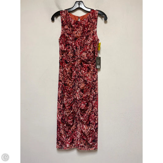 Dress Casual Midi By Vince Camuto In Orange & Red, Size: S
